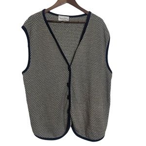 Vintage Diane Von Furstenberg the color authority Knit Button Up Vest Sz 1X